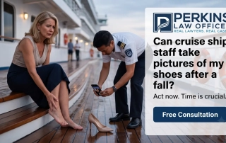 can cruise ship staff take pictures of my shoes after a fall?